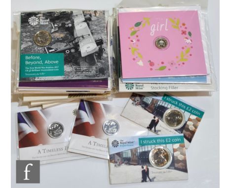 Five Elizabeth II Royal Mint five pound coins The Queens Beasts, other five and two pound issues, silver issue birth pennies 