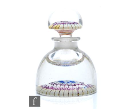 A large John Walsh Walsh glass inkwell, of domed form with short collar neck, decorated to the interior base with concentric 
