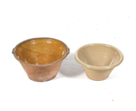 Two ceramic dough bins. Including a stoneware example. Max. Diameter 46cm