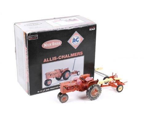 A SpeCcast 1:16 scale Allis Chalmers D-14 LP tractor with New Idea Mower. In original box.