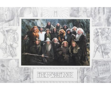 The Hobbit (2013) cast photograph with Peter Jackson. Framed and glazed. 39cm x 27cm This item comes from the collection of P
