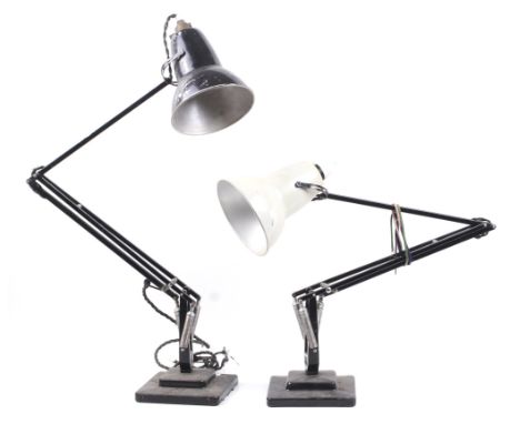 Two vintage Herbert Terry Anglepoise two step desk lamps. Both black