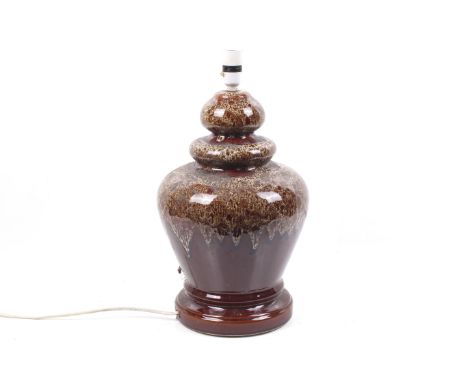 A mid-century BHS honeycomb drip glaze ceramic table lamp base. H40cm