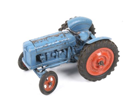 A Chad Valley diecast Fordson Major. In blue livery and red wheels, H8.5cm