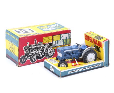 A Britains diecast Ford Super Major 5000 diesel tractor. Cat no 9527, in the original box