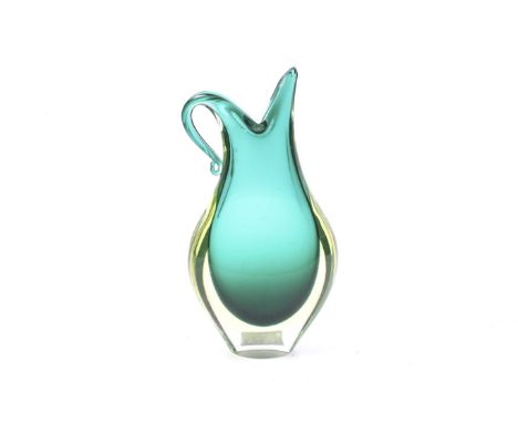 A mid-century Murano style encased glass pitcher vase. H25cm Condition Report: I  find no faults with it, no cracks, restorat