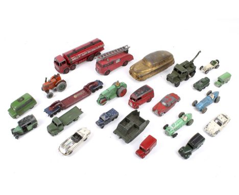 A collection of playworn diecast. Including a Dinky 235 H.W.M., Corgi Bedford Fire Fender, Dinky Supertoys 955 'Fire Engine',