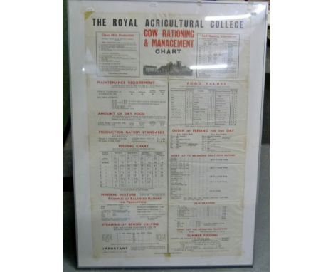 BOUTFLOUR R. &nbsp;The Royal Agricultural College Cow Rationing &amp; Management Chart. Prntd. in red &amp; black with a view