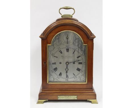 Good eight day mantel clock by Charles Frodsham, 27 South Molton Street, London, with fusee anchor movement and silvered dial