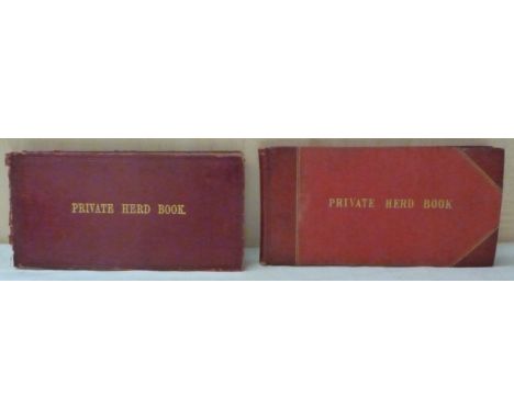 Shorthorn Private Herd Books. &nbsp;2 neatly written manuscript oblong vols. with details of breeding, disposals, bull purcha