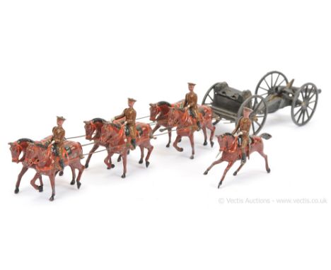 Britains From Set 144a - Royal Field Artillery - 1920 version [Active Service Dress &amp; Peaked Cap] now comprising 6-Horse 