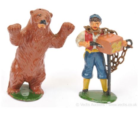 Timpo - Gypsy Organ Grinder with Performing Bear, comprising: Gypsy Organ Player with Red Waistcoat &amp; Blue Bandanna &amp;