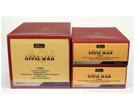 Britains - ACW Series, comprising: Set 17681 - Valley Campaign - Smoke House with Othouse, Well &amp; Wood Pile, Set 17811 - 