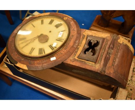 A 19th Century continental style wall clock (af)