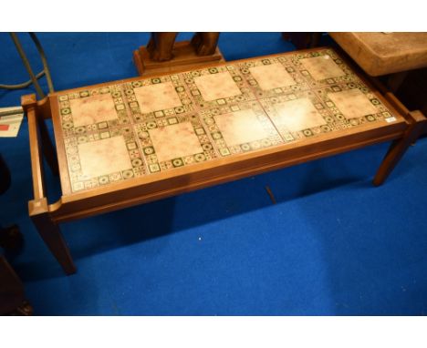 A vintage tile top coffee table