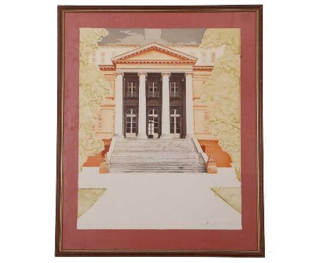 Rima Farah and Kevin Jackson, "Chateau Margaux", etching with aquatint in relief, signed and numbered 146/150, 50x63cm, frame
