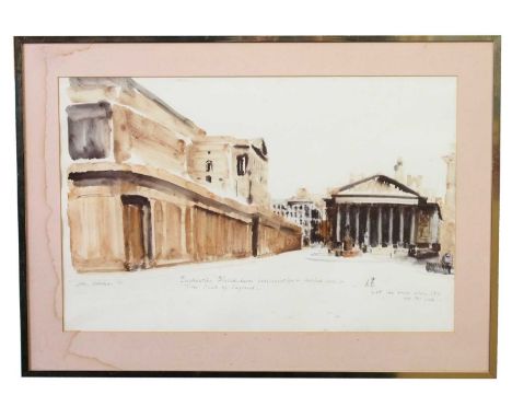 John Glashan (Scottish,1927-1999), watercolour on paper, inscribed in pencil "Enchanting Architectural configuration - behind