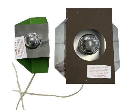A pair of circa mid century modern lights with crown silver light bulbs (2)Note: This is sold as a collector'd item and is fo