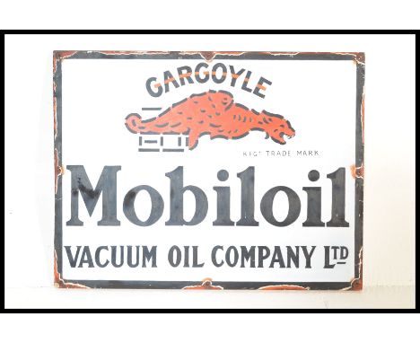 A contemporary artist's impression of a vintage enamel advertising sign for Mobil Oil, the representation painted on board wi