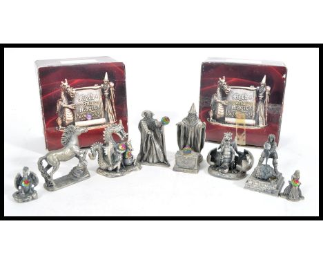 A group of nine original Tudor Mint Myth and Magic dragons to include seven boxed examples and two loose examples.