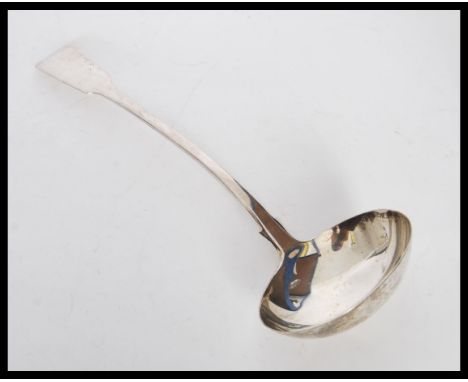 A silver hallmarked William Bateman ladle in the fiddle pattern. Hallmarked London 1910. Weight approx 201g. Measures approx 