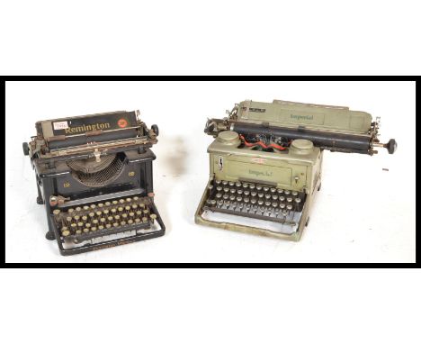 A vintage early 20th Century Remington industrial typewriter together with another vintage 20th Century typewriter by Imperia