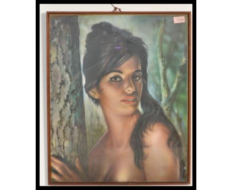 A vintage retro 20th century 1960's coloured print of a partly clad Female after J H Lynch.&nbsp; entitled Tina. Measures 60 