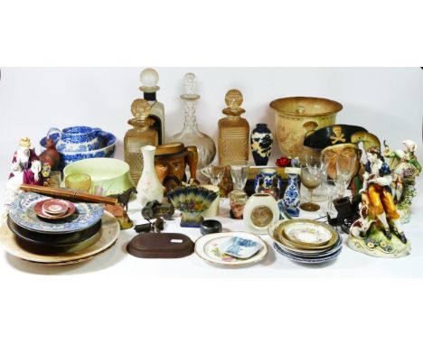 A collection of early 20th century and later ceramics, to include character jugs, Royal Doulton fruit bowl, Royale Stratford 