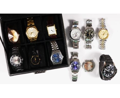 Rotary, a collection of quartz fashion wristwatches with a watch box. 