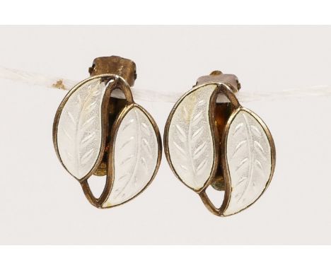 David Anderson, Norway, a silver gilt and white enamel pair of ear clips, signed, 3.2gmearrings.  