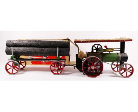 A Mamod live steam tractor, together with a Mamod lumber wagon (boxed) (2) 