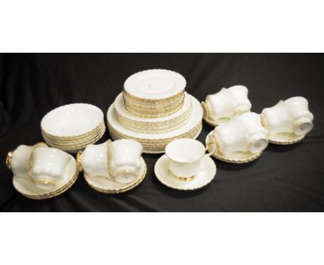 Royal Albert "Val D'or" dinner set 54 pieces comprising 6 dinner plates, 6 entree plates, 6 bowls, and 11 cups, 12 saucers an