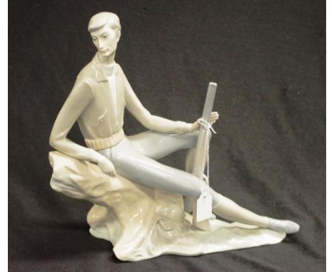 Good Nao Spain seated hunter figure marked to base, (height 28cm approx).