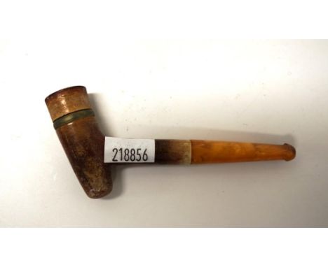Meerschaum and amber cased pipe pipe length approx 10cm