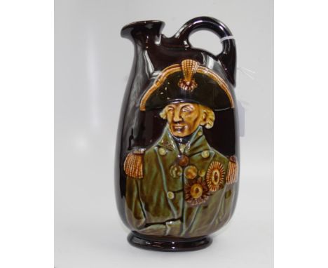 Royal Doulton Dewar's Lord Nelson whisky flask marked to base, (stopper unavailable), (height 22cm approx).