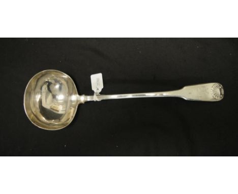 George IV sterling silver fiddle ladle hallmarked London 1822, maker: George Piercy, approximate total weight 225 grams