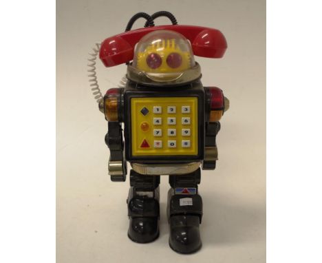 Vintage toy telephone robot height 35cm approx