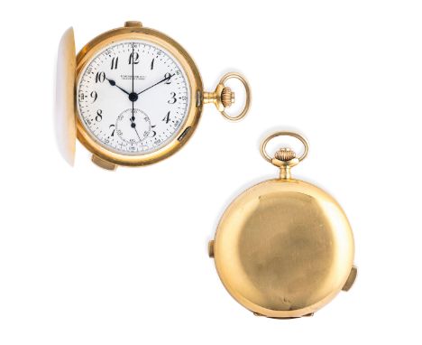 SVIZZERA 1920 CIRCAcassa savonette in oro giallo diametro 54 mm, punzone 18K, quadrante in smalto bianco con numeri arabi per