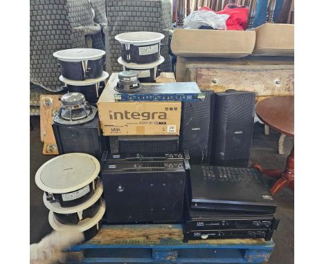 A quantity of sound system equipment comprising of 2 x QSC CMX 500V Professional Power Amplifier 2 x QSC RMX 1850HD Professio