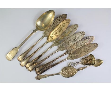 Three Silver Spoons. The first two being caddy spoons Birmingham hallmark,mm BG embossed with grapes and vine, the second Bir