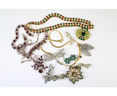 A Quantity of Good Quality Costume Jewellery. This lot includes a coloured glass necklace, amethyst style jewellery suite, br