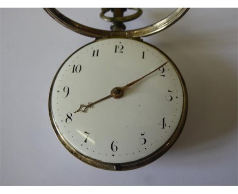 Early 19th Century Silver Pear Cased Pocket Watch. The watch having a white enamel face approx 48mm&nbsp; with numeric dial, 