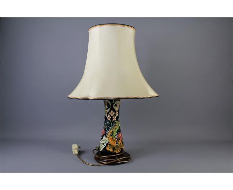 A Moorcroft 'Golden Lily' Table Lamp Stand. The lamp stand designed by Rachel Bishop with Moorcroft factory marks concealed b