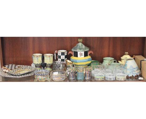 Miscellaneous American Pottery and Glassware. This lot includes 'MacLachlan' octagonal plate, one trivet, one rectangular tri
