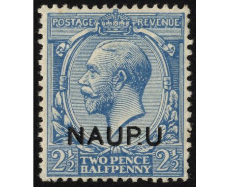 Nauru. 1916 2½d blue mint with R6/2 NAUP.U variety, light crease near base. SG 6a (£450)