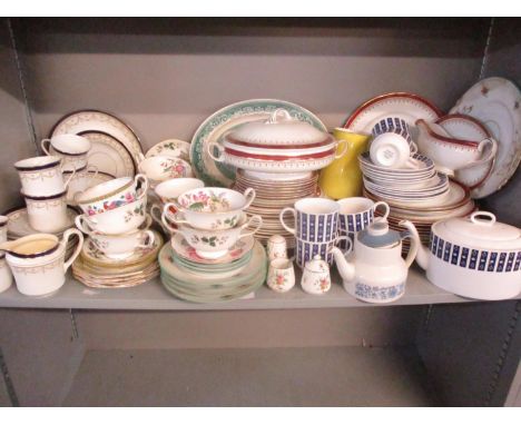 Mid to late 20th century ceramic tableware to include a Susie Cooper part tea set, Wedgwood Charnwood soup bowls A/F with mat