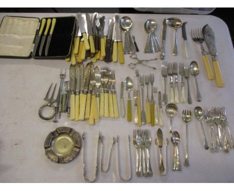 A quantity of miscellaneous A1 graded cutlery and flatware and others to include a small quantity of silver (49.4g) 