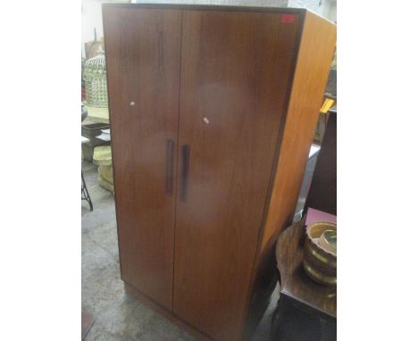 A mid 20th century retro G-plan Fresco teak two door wardrobe 175 h x 91cm w 