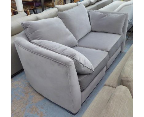 COLLINS &amp; HAYES SOFA, grey velvet upholstered, 192cm W approx. 