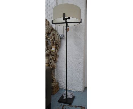 PORTA ROMANA CROSS BRACED FLOOR LAMP, with shade, 165cm H, shade 51cm Diam. 